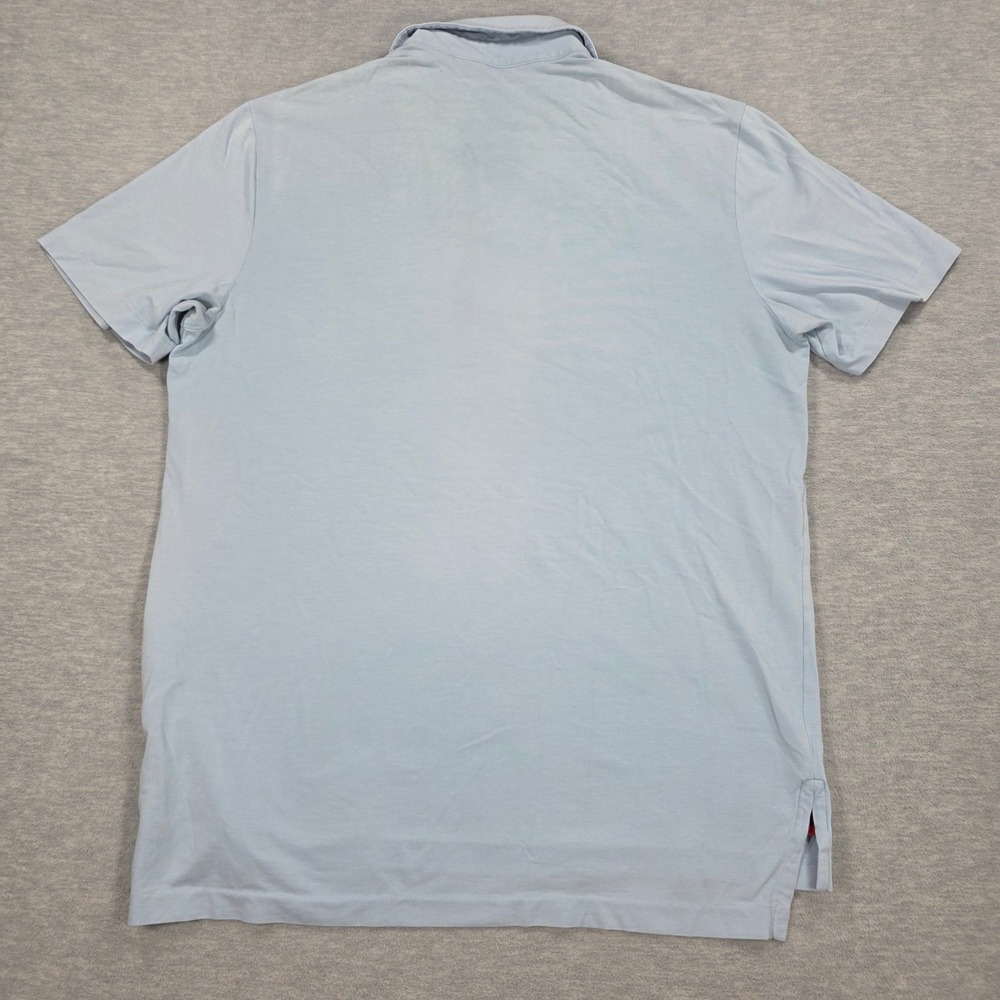 Polo Golf Ralph Lauren Mens M Blue Stretch Lisle Short Sleeve Lasso Logo Shirt - Picture 9 of 11